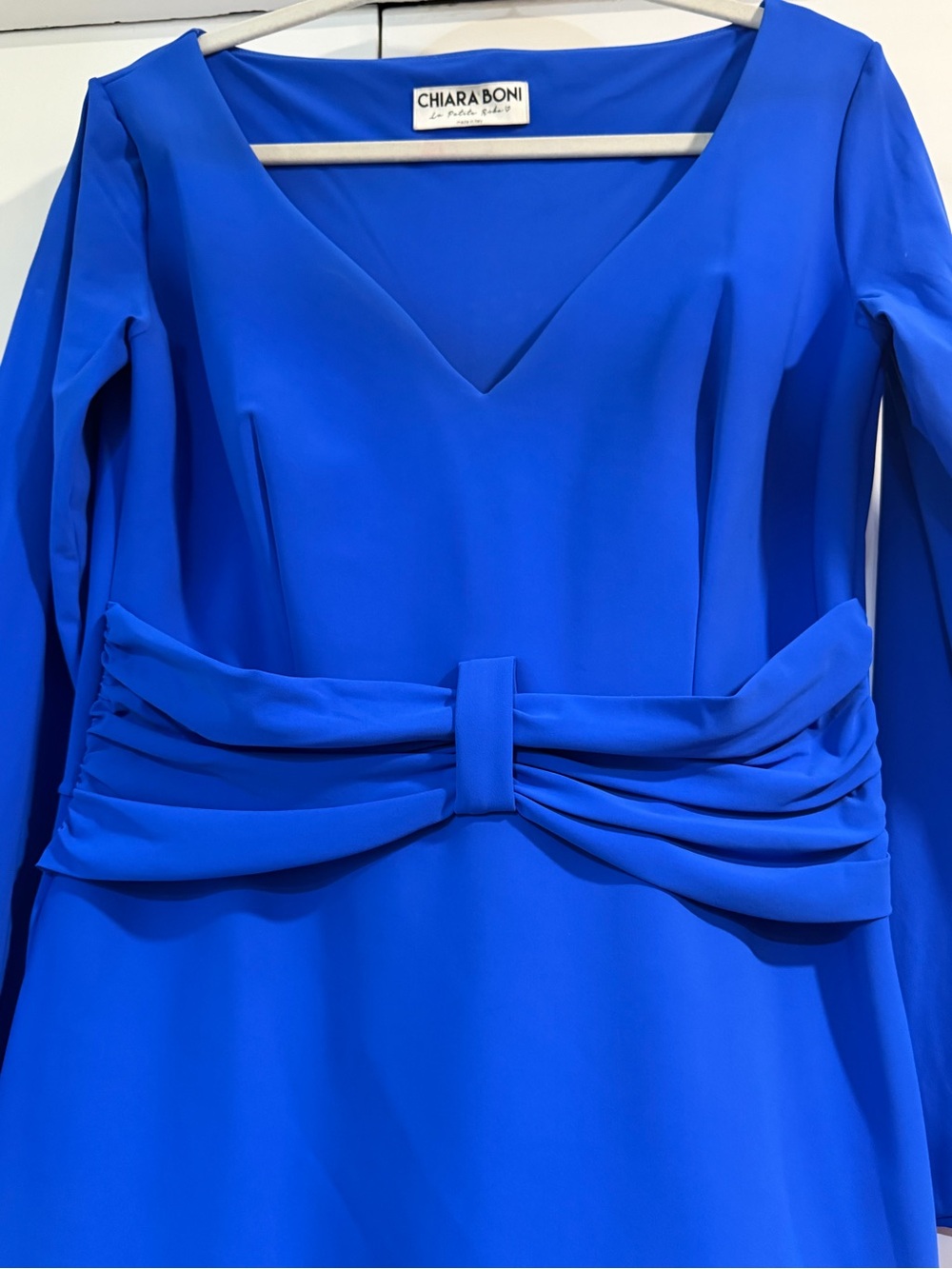 Chiara Boni La Petite Robe Royal Blue Ruched Midi Dress IT 50 US 14 - Picture 4 of 4